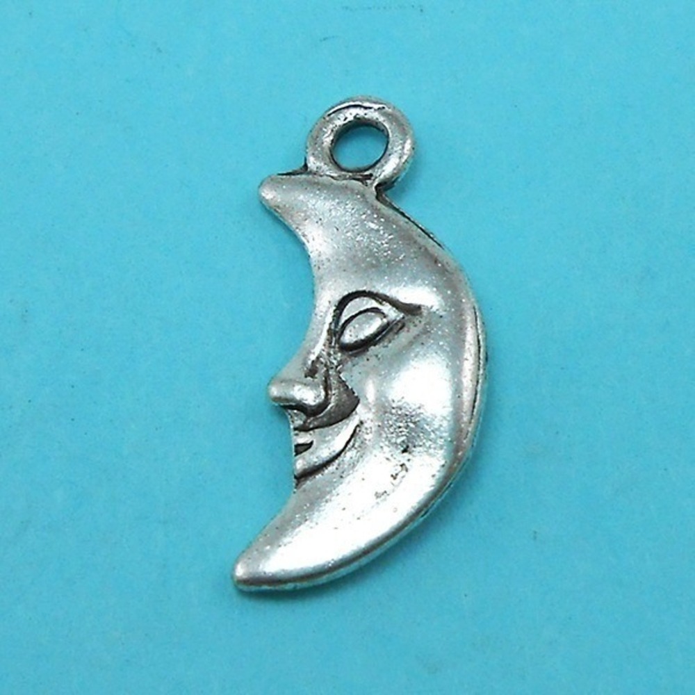 8pcs Man in the Moon‎ Charms silver tone crescent jewelry making supplies
